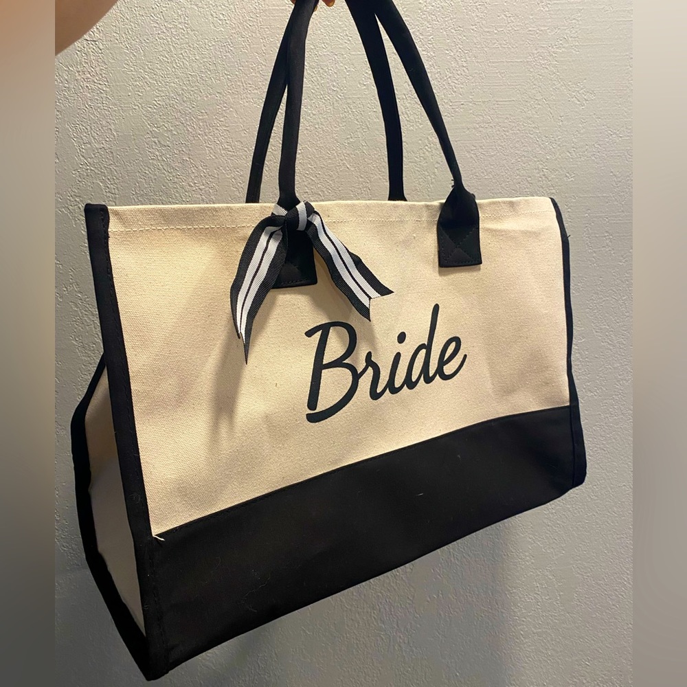 Adorable canvas BRIDE bag!